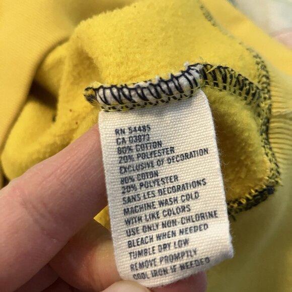 Y2K American Eagle Hoodie Mens XXL Yellow Pullover Spellout Logo - Picture 4 of 7